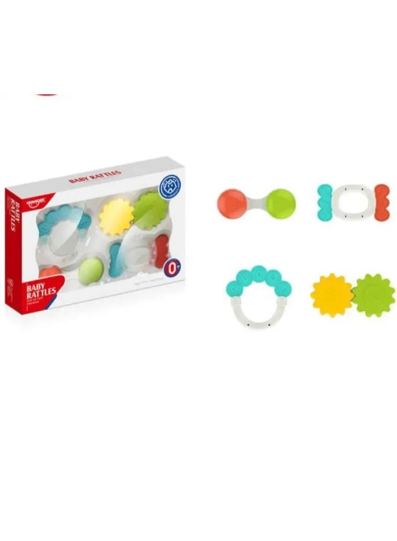 Huanger Complete Rattles & Teethers Set for Babies – 4 Pieces - Image 1